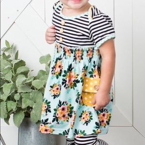 Cotton stem dress and diaper cover